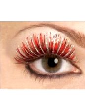 Metallic Eyelashes - Red and Silver - Contains Glue