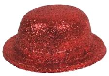 Glitter Bowler Hat Red