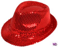 Sequin Gangster Hat - Red