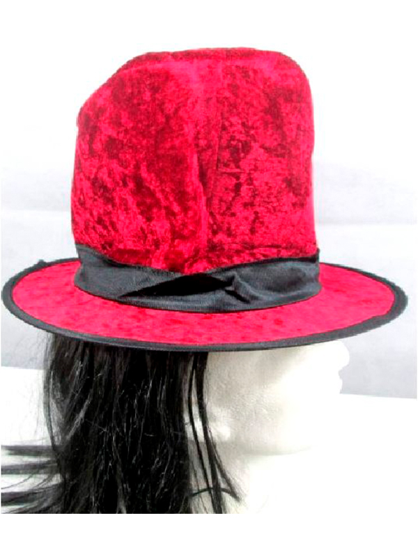 Red Top Hat with Attached Hair 