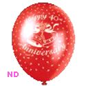 Balloons 'HAPPY 40th ANNIVERSARY' Red 9" Latex  (10) 