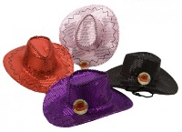 Sequin Cowboy Hats Assorted Colours  * 4- PINK ONLY IN STOCK *