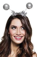 Silver Glitter Head Bopper with Tinsel Trim