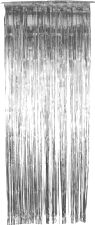 Foil Slashed Curtains Silver 