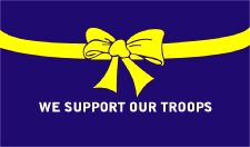 Support Our Troops Blue Flag 5ft x 3ft With Eyelets 