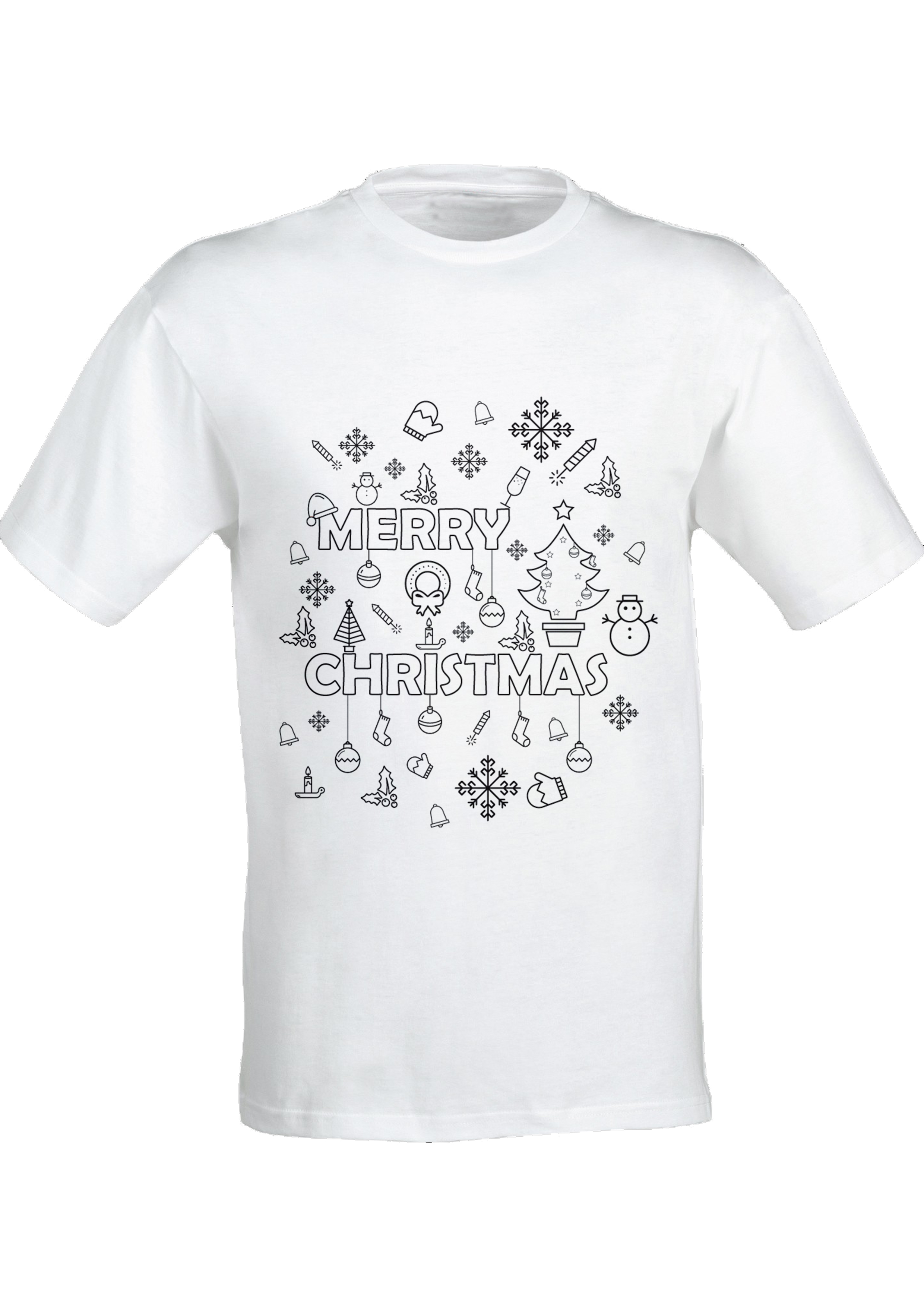 Colour Yourself Merry Christmas T-Shirt - Childrens 