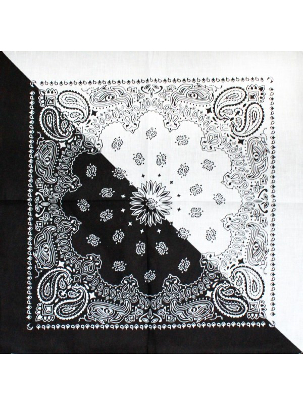 Two-Tone Black and White Bandana 