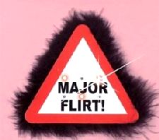 Flashing Warning Sign Big Brooch Major Flirt (Pack Of 1)