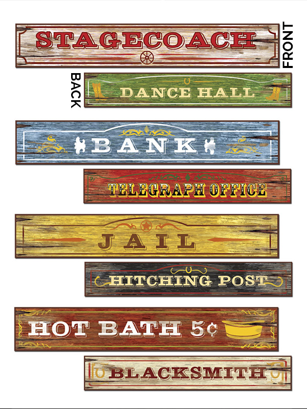 Western Sign Cut Outs (4 in a pack)