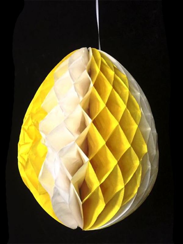 Yellow & White Tissue Egg Decoration 