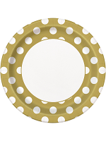 Gold Dot Plates 9” 