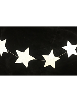 Silver Glittered Star Stringed Decoration
