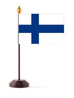 Finland Table Flag with Stick and Base