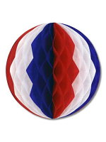 Tissue Ball Decoration - Red, White & Blue 60cm Height 