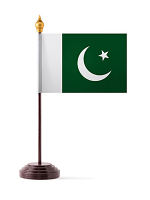 Pakistan Table Flag with Stick and Base