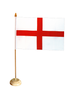 England Table Flag with Stick and Base