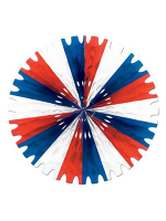 Tissue Fan Decoration - Red, White & Blue 