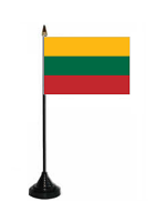 Lithuania Table Flag with Stick and Base