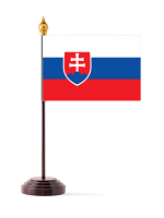 Slovakia Table Flag with Stick and Base