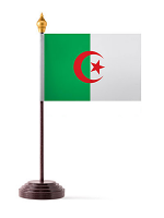 Algeria  Table Flag with Stick and Base