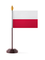 Poland Table Flag with Stick and Base