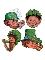 St Patricks Card Cutout Faces  