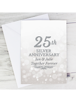 Personalised 25th Silver Anniversary Card