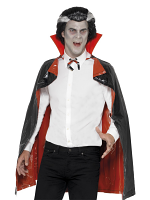 Pvc Reversible Vampire Cape, Black and Red