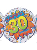 Foil Balloon HAPPY 30th BIRTHDAY BANG  * 2 only in stock *