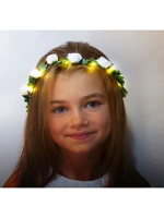 LED Light Up Flower Garland Headband Multi Coloured 