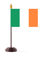 Republic of  Ireland Table Flag with Stick and Base