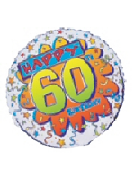 Foil Balloon HAPPY 60th BIRTHDAY Bang 18" (Requires Helium)