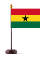 Ghana Table Flag with Stick and Base