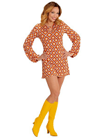 GROOVY 70'S LADY RETRO DRESS - RHOMBUS