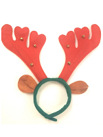 Red Reindeer Antlers with Bells