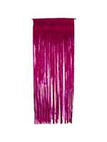 Foil Slashed Curtains Cerise  