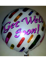 Foil Balloon 'GET WELL SOON' Round Multi Coloured' 18" 