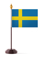 Sweden Table Flag with Stick and Base