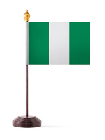 Nigeria Table Flag with Stick & Base 