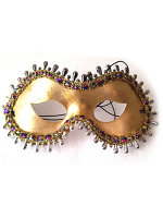 Gold Eyemask With Multi Coloured Trim And Silver Bead Surround (1)  
