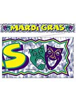 Mardi Gras Banner Metallic Fringe 