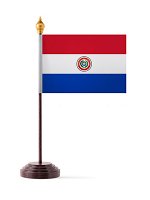 Paraguay Table Flag with Stick and Base