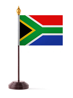 South Africa Table Flag with Stick and Base