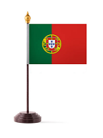 Portugal Table Flag with Stick & Base