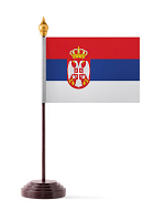 Serbia Table Flag with Stick and Base