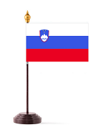 Slovenia Table Flag with Base and Stick  