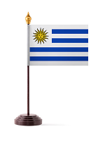 Uraguay Table Flag with Stick and Base