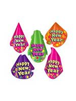 Assorted Colour-Bright Cardboard New Year Hats (Qty 10)
