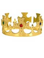 Prom King/Queen Plastic Jeweled King's Crown  Gold(1)  