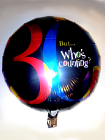 Foil Balloon 30th Black Multi Coloured 